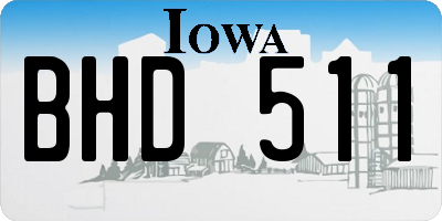 IA license plate BHD511