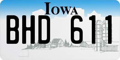 IA license plate BHD611