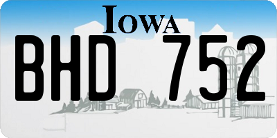 IA license plate BHD752