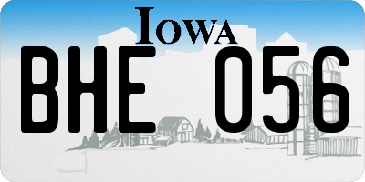 IA license plate BHE056