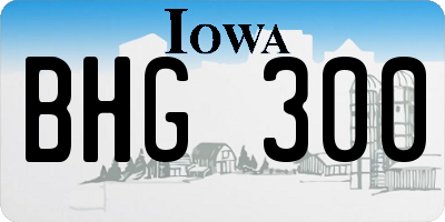 IA license plate BHG300