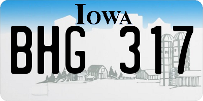 IA license plate BHG317