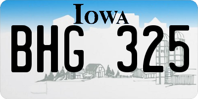 IA license plate BHG325