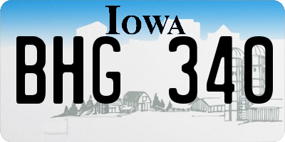IA license plate BHG340