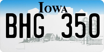 IA license plate BHG350