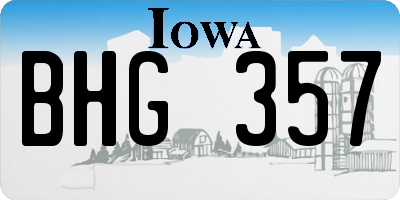 IA license plate BHG357