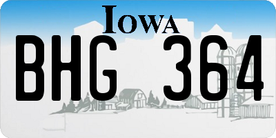 IA license plate BHG364