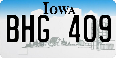 IA license plate BHG409