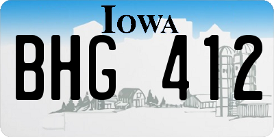 IA license plate BHG412