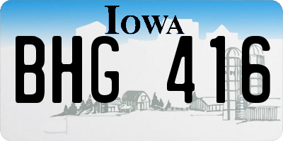 IA license plate BHG416