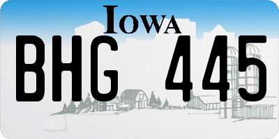 IA license plate BHG445