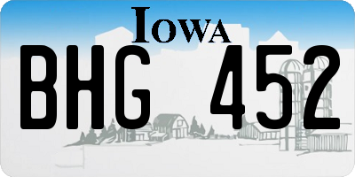 IA license plate BHG452