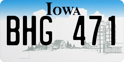 IA license plate BHG471