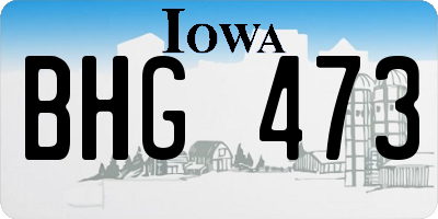 IA license plate BHG473