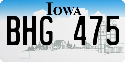 IA license plate BHG475