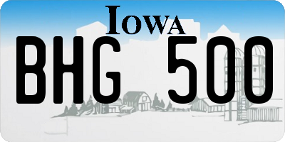 IA license plate BHG500