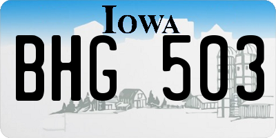 IA license plate BHG503