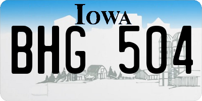 IA license plate BHG504