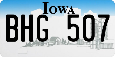 IA license plate BHG507