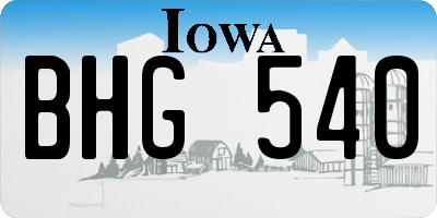 IA license plate BHG540