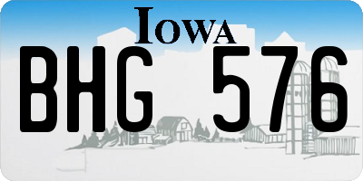 IA license plate BHG576