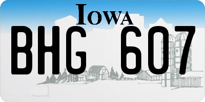 IA license plate BHG607