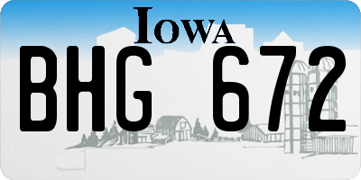 IA license plate BHG672