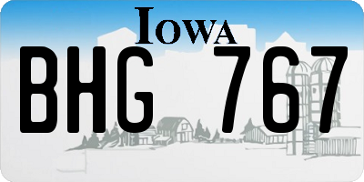 IA license plate BHG767