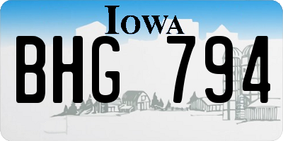 IA license plate BHG794
