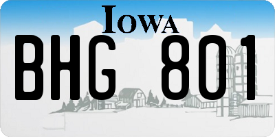 IA license plate BHG801