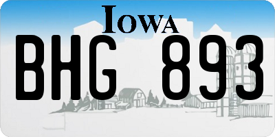IA license plate BHG893