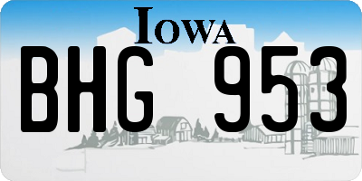 IA license plate BHG953
