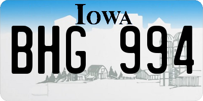IA license plate BHG994