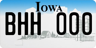 IA license plate BHH000