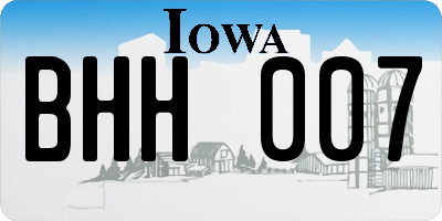 IA license plate BHH007
