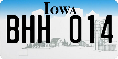 IA license plate BHH014