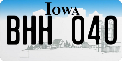 IA license plate BHH040