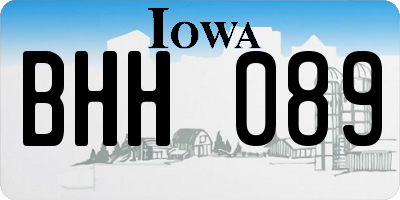 IA license plate BHH089