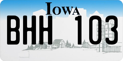 IA license plate BHH103