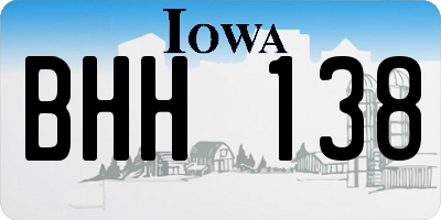 IA license plate BHH138