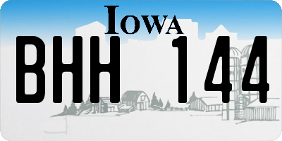 IA license plate BHH144