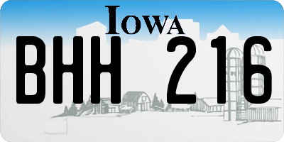 IA license plate BHH216