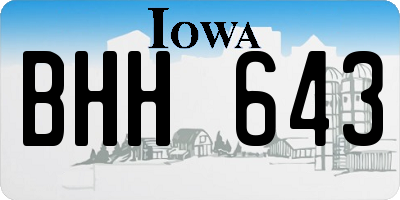 IA license plate BHH643