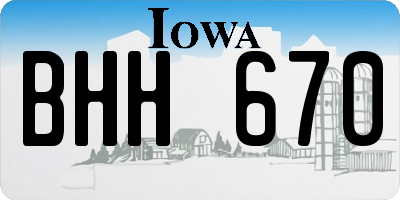 IA license plate BHH670