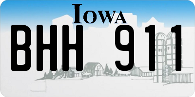 IA license plate BHH911