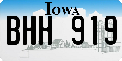 IA license plate BHH919