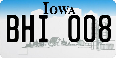 IA license plate BHI008
