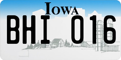 IA license plate BHI016