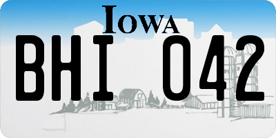 IA license plate BHI042