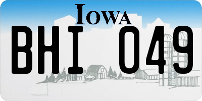 IA license plate BHI049
